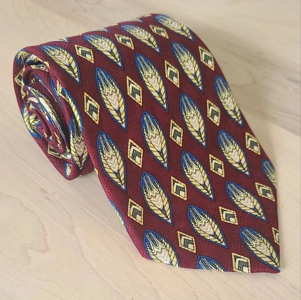 ROBERT TALBOTT  Silk Tie, Indigenous Feather Pattern